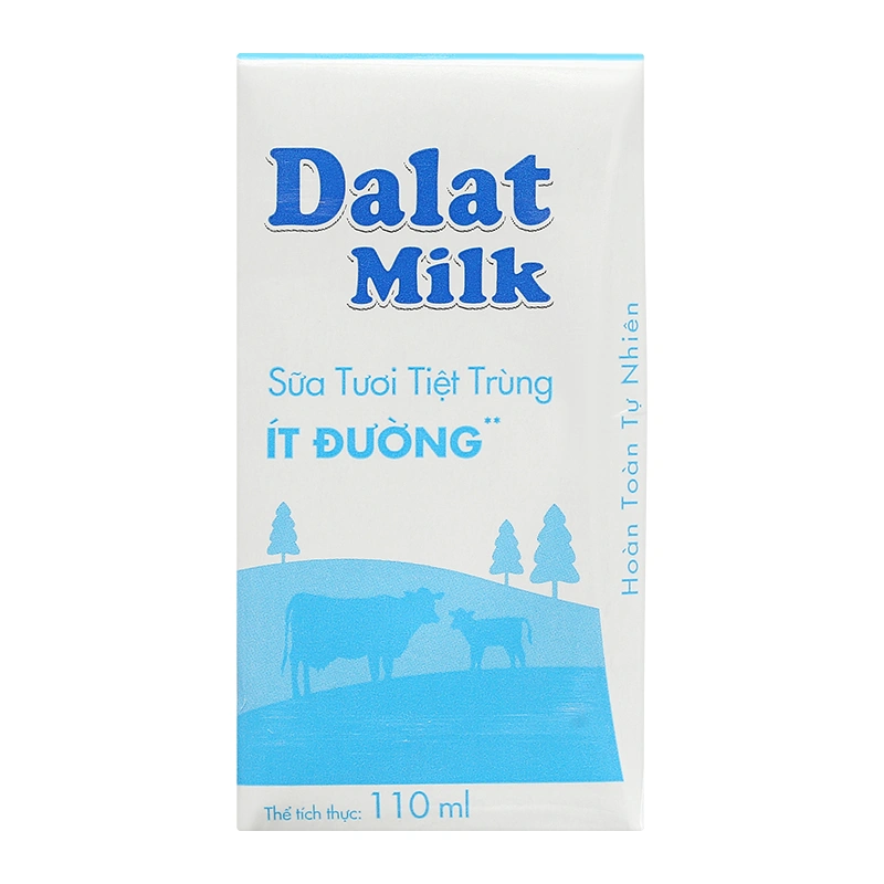 Lốc 4 hộp sữa tươi tiệt trùng Dalat Milk ít đường 110 ml (từ 1 tuổi) 6