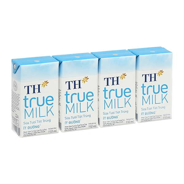 Lốc 4 hộp sữa tươi tiệt trùng TH true MILK ít đường 110 ml (từ 1 tuổi) 1
