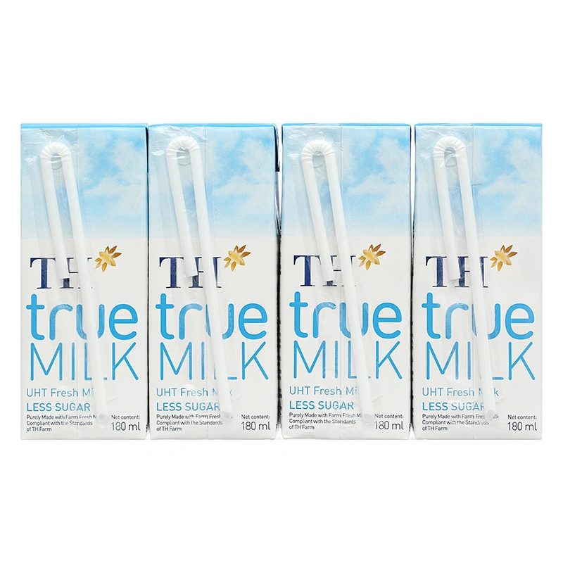 Lốc 4 hộp sữa tươi tiệt trùng TH true MILK ít đường 180 ml (từ 1 tuổi) 4
