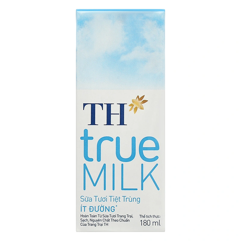 Lốc 4 hộp sữa tươi tiệt trùng TH true MILK ít đường 180 ml (từ 1 tuổi) 6