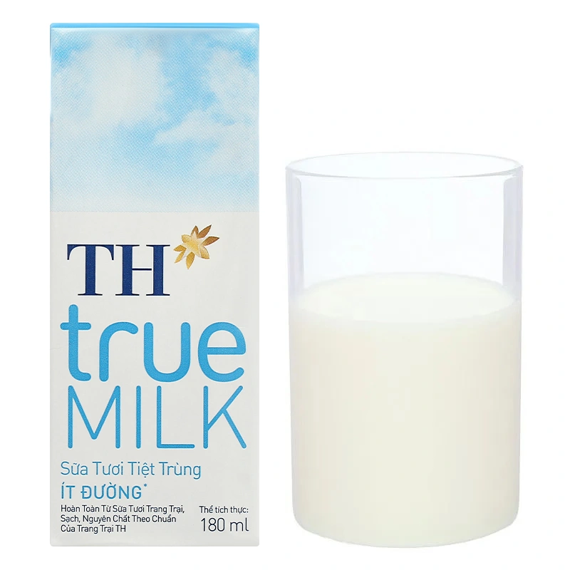 Lốc 4 hộp sữa tươi tiệt trùng TH true MILK ít đường 180 ml (từ 1 tuổi) 10