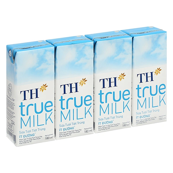 Lốc 4 hộp sữa tươi tiệt trùng TH true MILK ít đường 180 ml (từ 1 tuổi) 1
