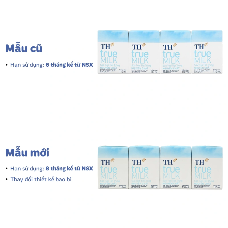 Lốc 4 hộp sữa tươi tiệt trùng TH true MILK không đường 110 ml (từ 1 tuổi) 2