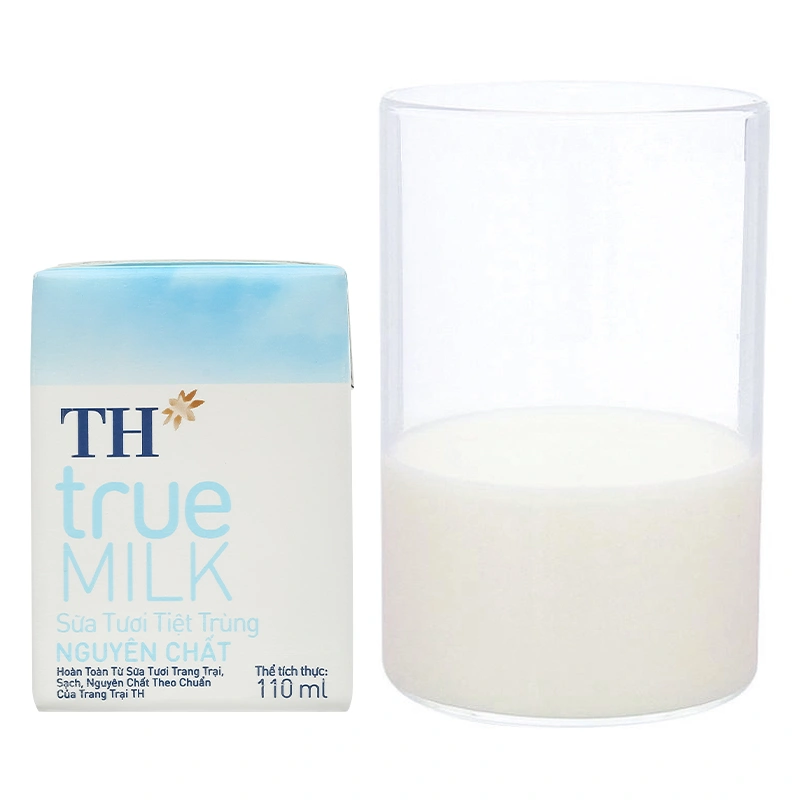 Lốc 4 hộp sữa tươi tiệt trùng TH true MILK không đường 110 ml (từ 1 tuổi) 10