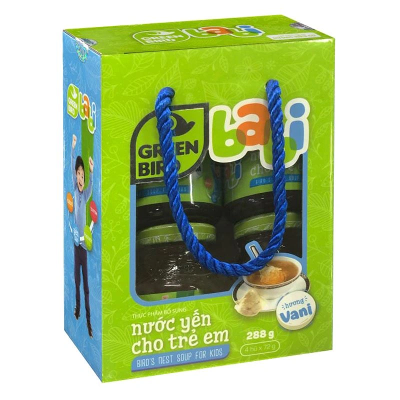 Hộp 4 hũ nước yến sào Green Bird Babi vị vani 72g (từ 9 tháng) - Giao bao bì ngẫu nhiên 2