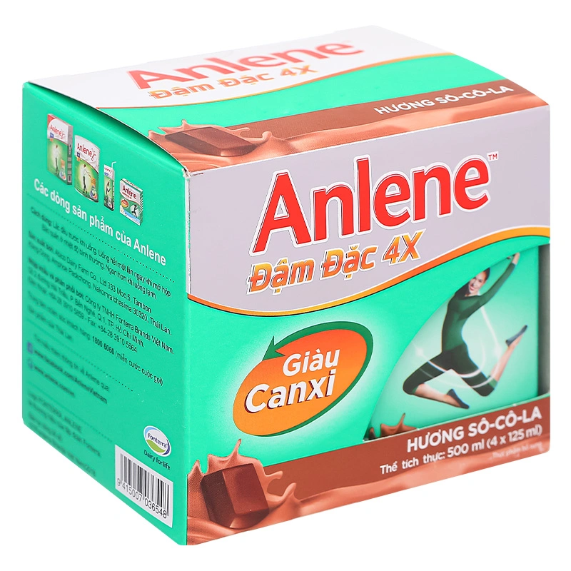 Lốc 4 hộp sữa bột người lớn pha sẵn Anlene Đậm Đặc 4X hương socola 125 ml 2