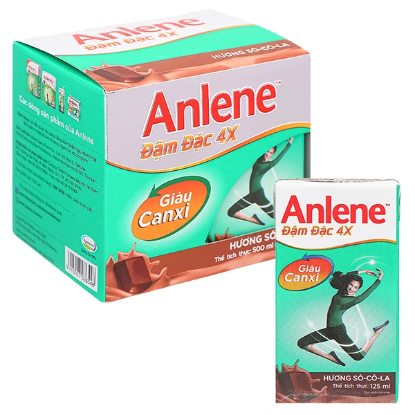 Lốc 4 hộp sữa bột người lớn pha sẵn Anlene Đậm Đặc 4X hương socola 125 ml 1