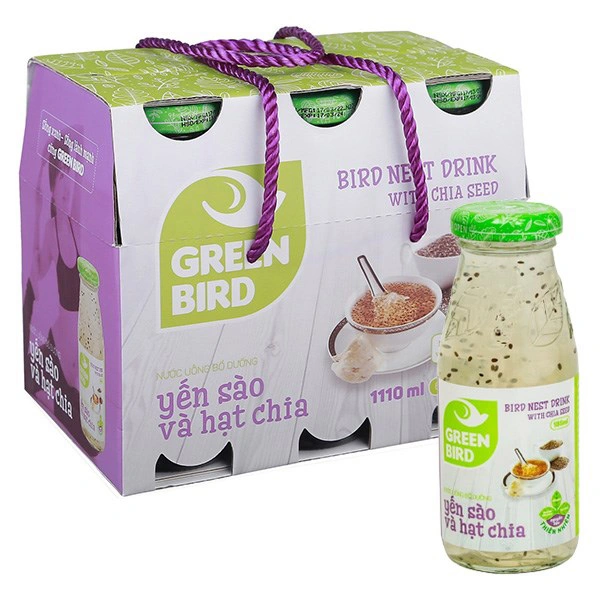 Lốc 6 chai nước yến sào hạt chia Green Bird 185 ml (từ 12 tuổi) 1