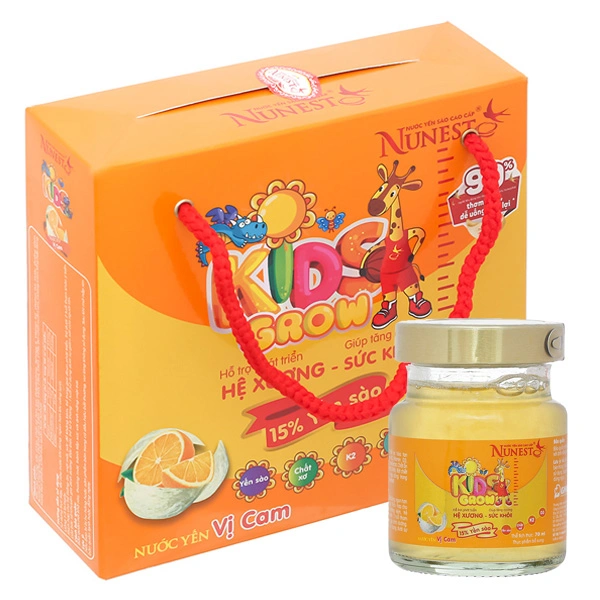Hộp 6 hũ nước yến sào Nunest Kids vị cam 70 ml