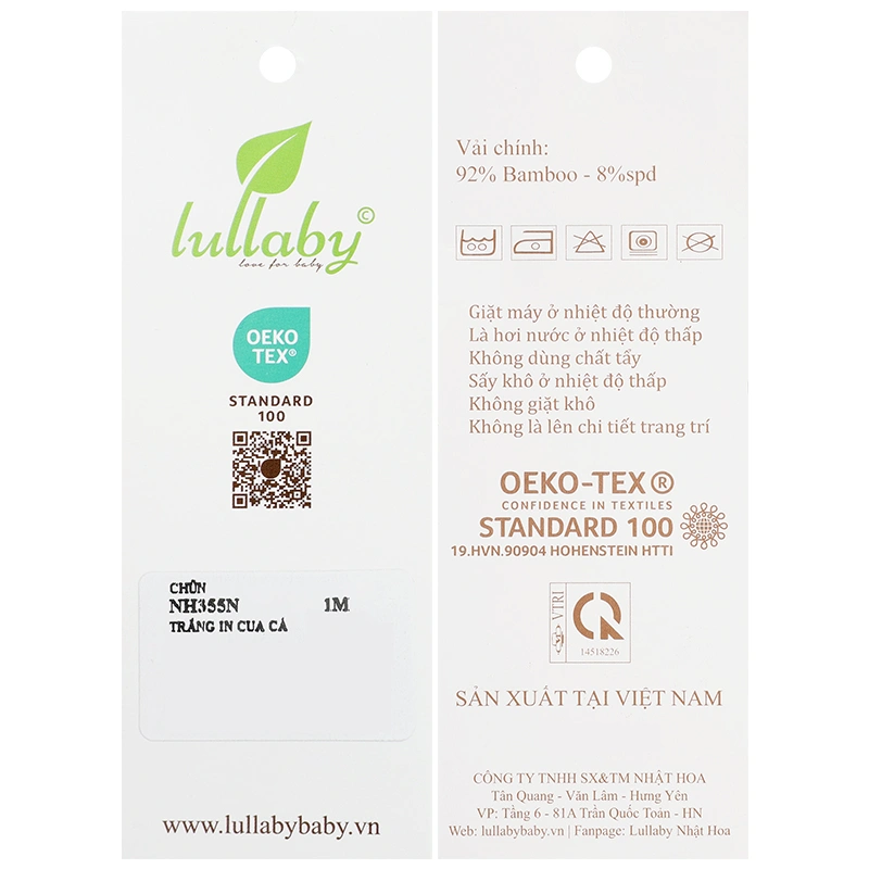 Nhộng chũn có khóa in cua cá Lullaby NH355N 1 - 3 tháng màu trắng 7