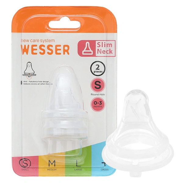 Bộ 2 núm ti Wesser cổ hẹp size S (0 - 3 tháng) 1
