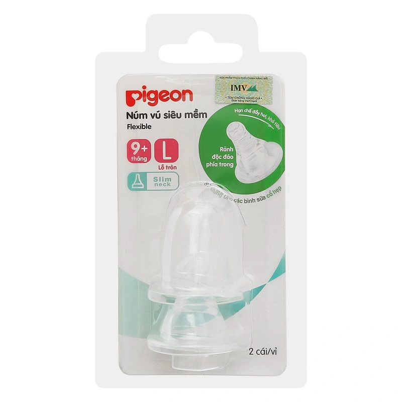 Bộ 2 núm ti Pigeon siêu mềm cổ hẹp size Y (6 - 9 tháng) 14