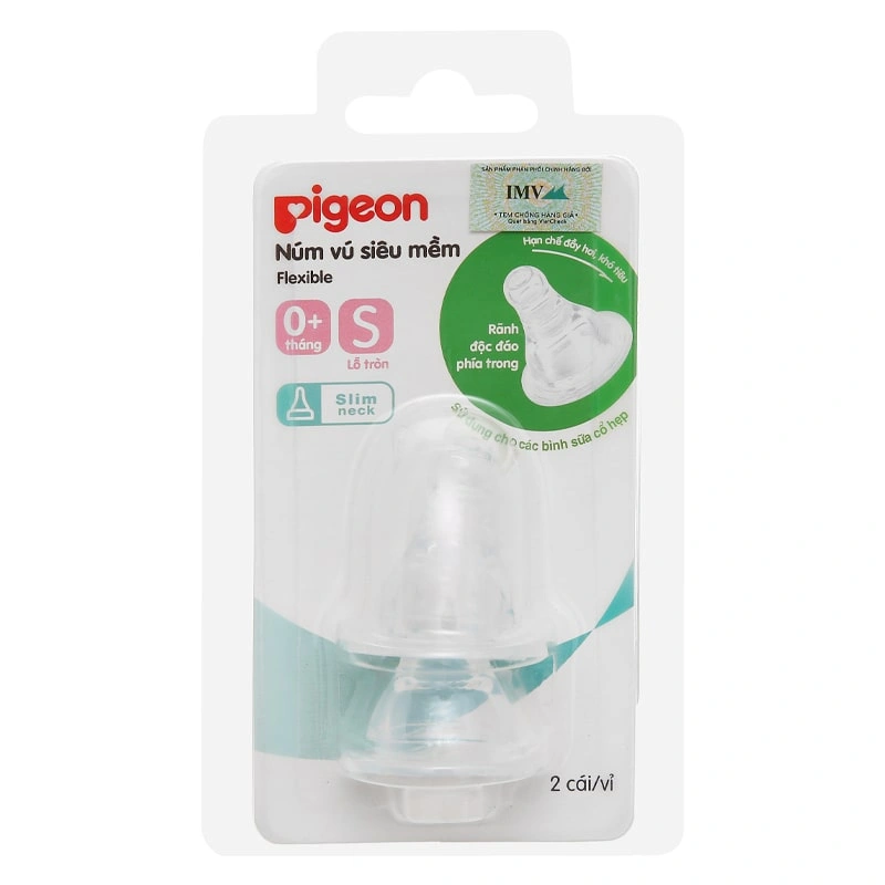 Bộ 2 núm ti Pigeon siêu mềm cổ hẹp size Y (6 - 9 tháng) 8