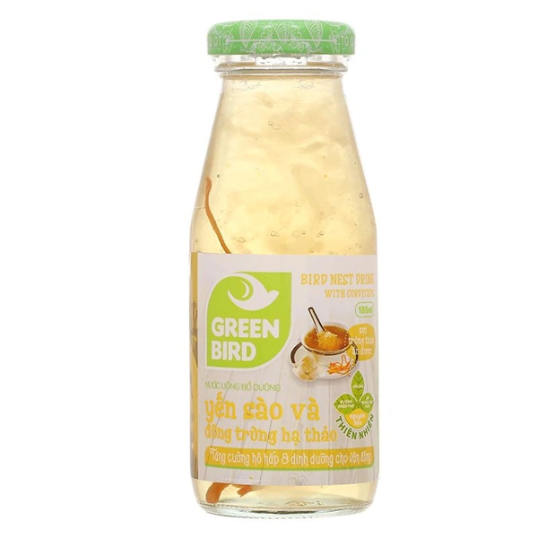 Nước yến sào đông trùng hạ thảo Green Bird 185 ml