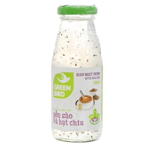 Nước yến sào hạt chia Green Bird 185 ml (từ 12 tuổi) 1