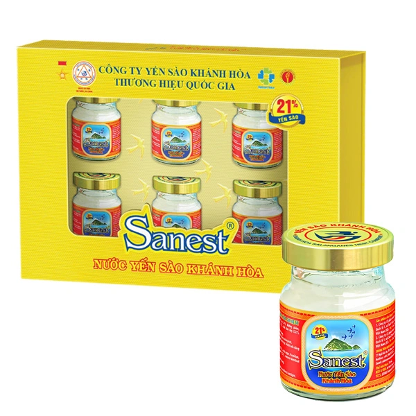 Hộp 6 hũ nước yến sào Khánh Hòa Sanest 70 ml (từ 3 tuổi) 1