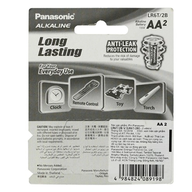 Pin AA 2 viên Panasonic Alkaline LR6T/2B-V 2