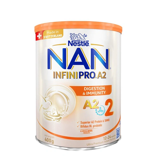 Sữa bột NAN InfiniPro A2 số 2 (đạm quý A2) 400g (1 - 2 tuổi) - Giao bao bì ngẫu nhiên 1
