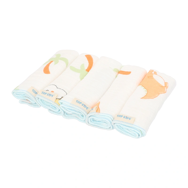Set 5 cái khăn sữa cotton TOP KIDS 4 lớp 25x25 cm - Màu ngẫu nhiên 6