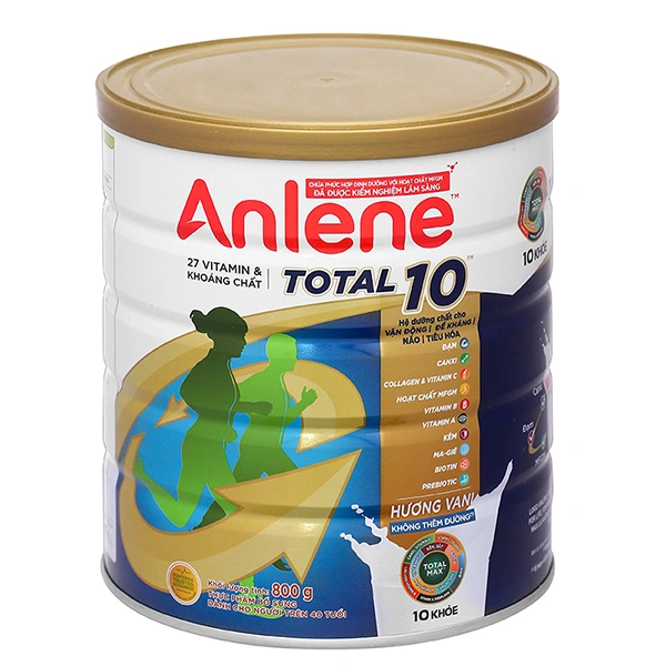 Sữa bột người lớn Anlene Total 10 hương vani 800g 1