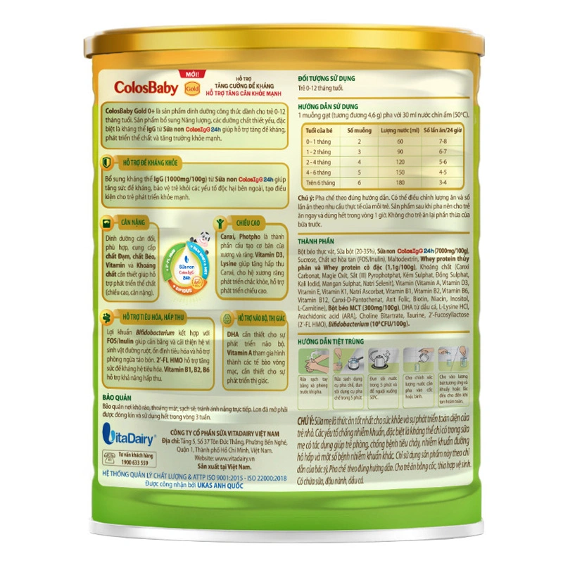 Sữa bột ColosBaby Gold 0+ (sữa non) hương vani 800g (0 - 12 tháng) (mẫu mới) 2
