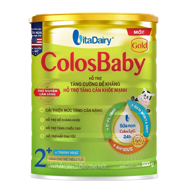 Sữa bột ColosBaby Gold 2+ (sữa non) hương vani 800g (từ 2 tuổi) (mẫu mới) 1
