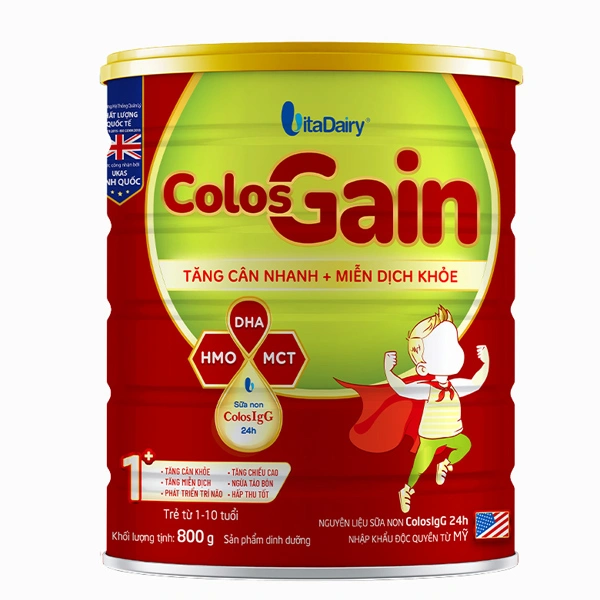 Sữa bột Colos Gain 1+ (sữa non) hương vani 800g (1 - 10 tuổi) 1