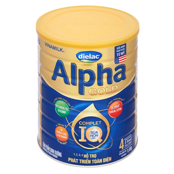 Sữa bột Dielac Alpha Gold IQ số 4 (sữa non) 1.4 kg (2 - 6 tuổi) 1