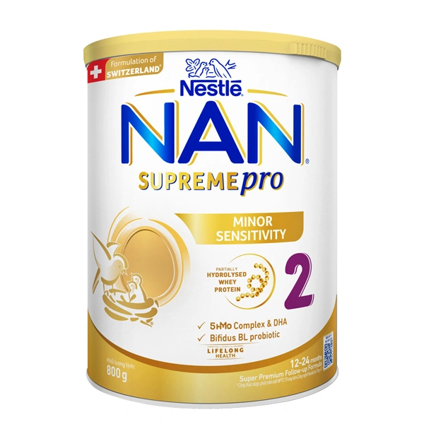 Sữa bột NAN Supremepro số 2 800g (1 - 2 tuổi) hỗ trợ trẻ có cơ địa mẫn cảm 1
