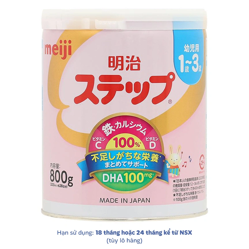 Sữa bột nội địa Nhật Meiji Step Milk không muỗng 800g (1 - 3 tuổi) - Giao bao bì ngẫu nhiên 10