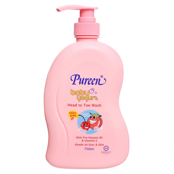 Sữa tắm & gội 2in1 cho bé Pureen tinh chất sữa chua hương đào và cherry 750 ml (mọi độ tuổi) 1