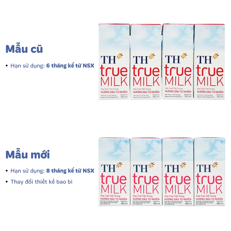Lốc 4 hộp sữa tươi tiệt trùng TH true MILK có đường hương dâu 180 ml (từ 1 tuổi) 2