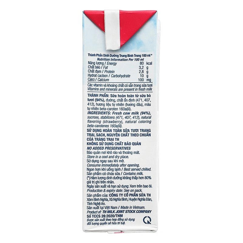Lốc 4 hộp sữa tươi tiệt trùng TH true MILK có đường hương dâu 180 ml (từ 1 tuổi) 9