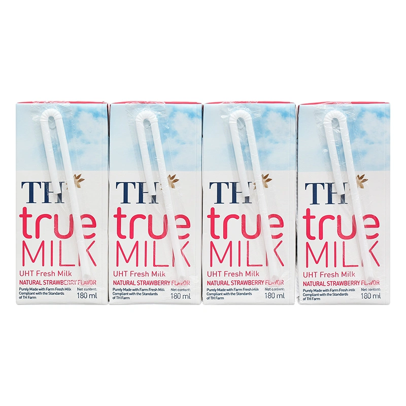 Lốc 4 hộp sữa tươi tiệt trùng TH true MILK có đường hương dâu 180 ml (từ 1 tuổi) 16