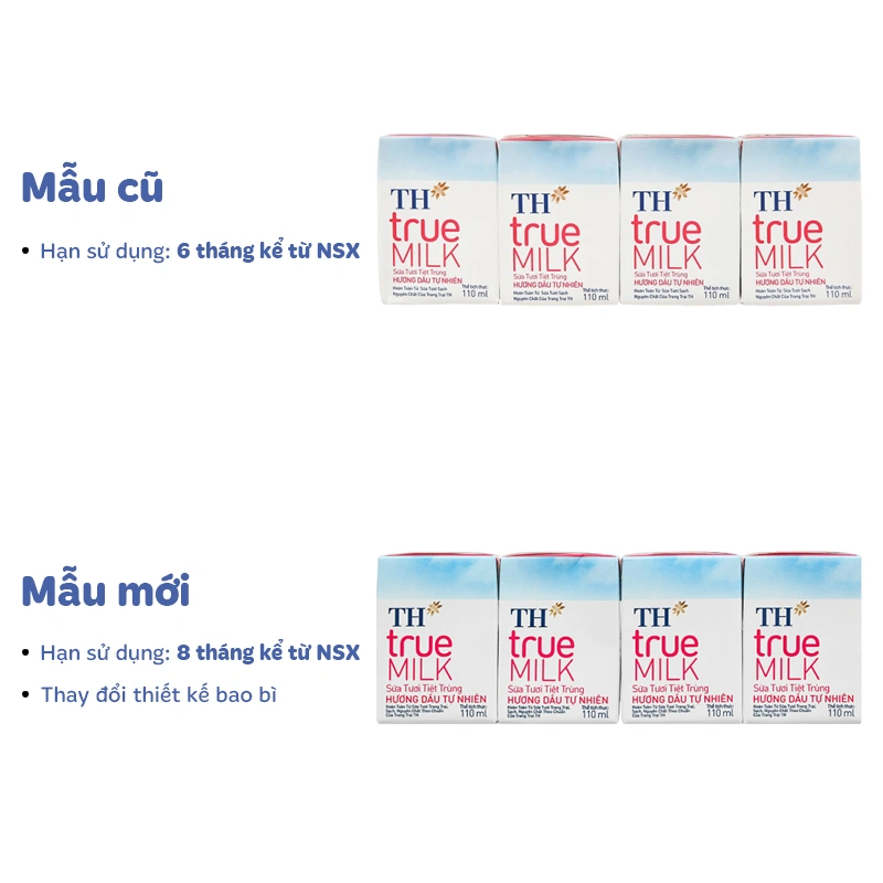 Lốc 4 hộp sữa tươi tiệt trùng TH true MILK có đường hương dâu 110 ml (từ 1 tuổi) 2