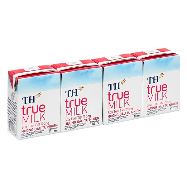 Lốc 4 hộp sữa tươi tiệt trùng TH true MILK có đường hương dâu 110 ml (từ 1 tuổi) 1