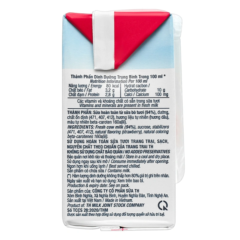 Lốc 4 hộp sữa tươi tiệt trùng TH true MILK có đường hương dâu 110 ml (từ 1 tuổi) 21