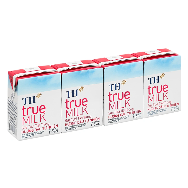 Lốc 4 hộp sữa tươi tiệt trùng TH true MILK có đường hương dâu 110 ml (từ 1 tuổi) 14