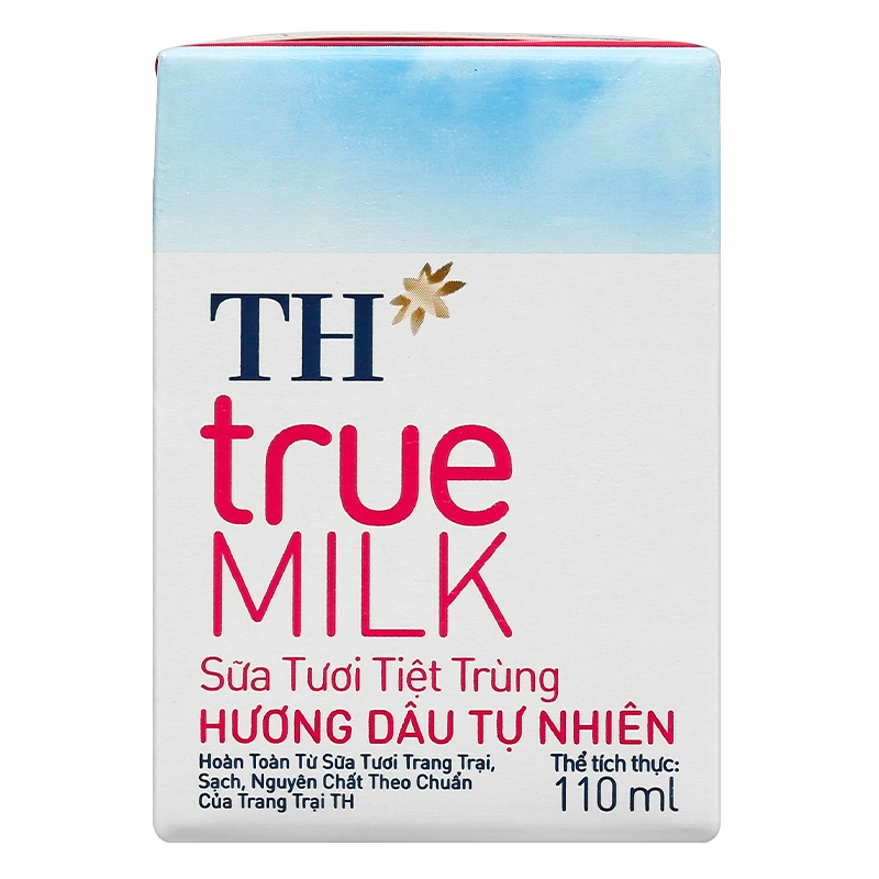 Lốc 4 hộp sữa tươi tiệt trùng TH true MILK có đường hương dâu 110 ml (từ 1 tuổi) 18
