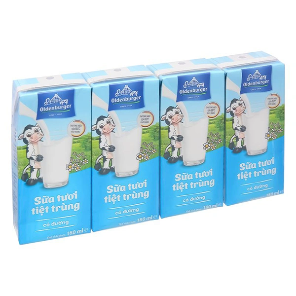 Lốc 4 hộp sữa tươi tiệt trùng Oldenburger có đường 180 ml (từ 1 tuổi) 1