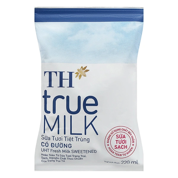 Sữa tươi tiệt trùng TH true MILK có đường 220 ml (từ 1 tuổi) 1