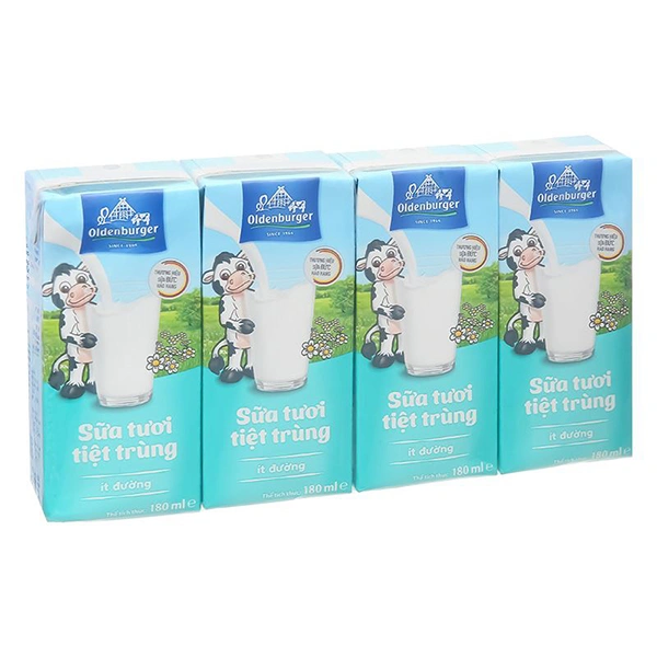 Lốc 4 hộp sữa tươi tiệt trùng Oldenburger ít đường 180 ml (từ 1 tuổi) 1