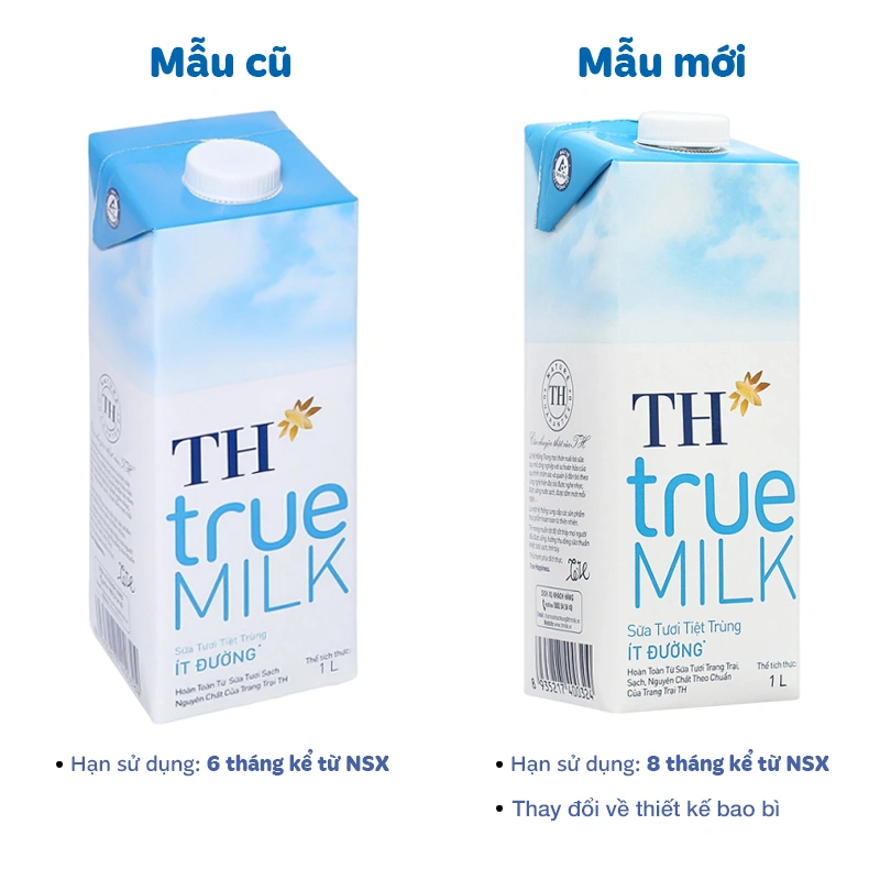 Thùng 12 hộp sữa tươi tiệt trùng TH true MILK ít đường 1 lít (từ 1 tuổi) 13