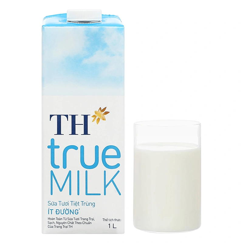 Thùng 12 hộp sữa tươi tiệt trùng TH true MILK ít đường 1 lít (từ 1 tuổi) 20