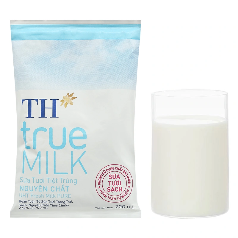 Thùng 48 bịch sữa tươi tiệt trùng TH true MILK không đường 220 ml (từ 1 tuổi) 13
