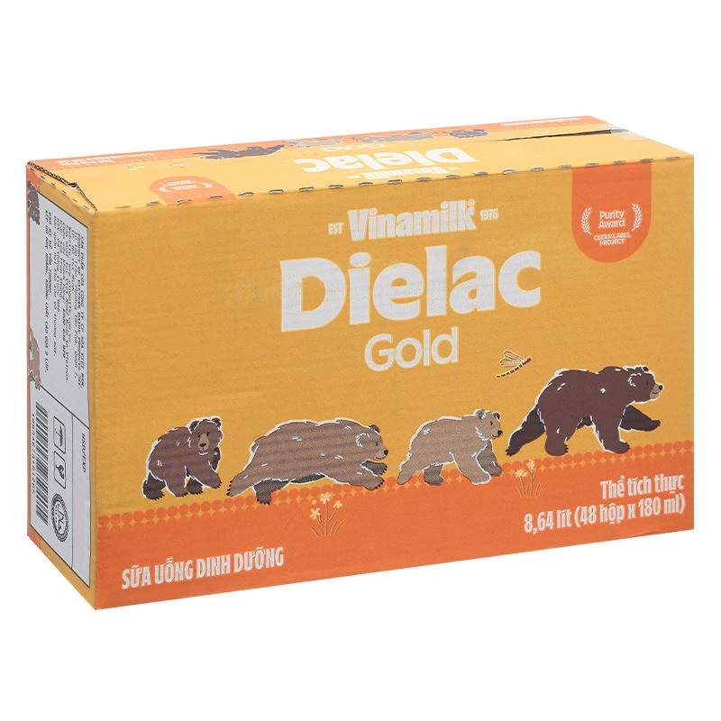 Lốc 4 hộp sữa non pha sẵn Dielac Gold 180 ml (từ 1 tuổi) 9