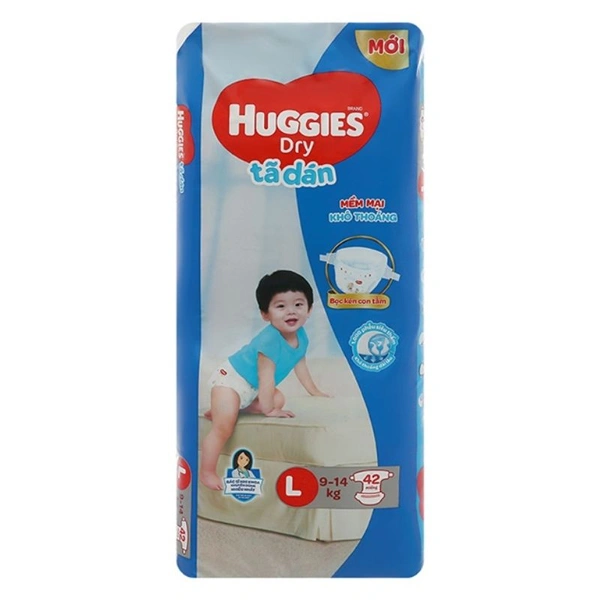 Tã dán Huggies Dry size L 42 miếng (9 - 14 kg) 1