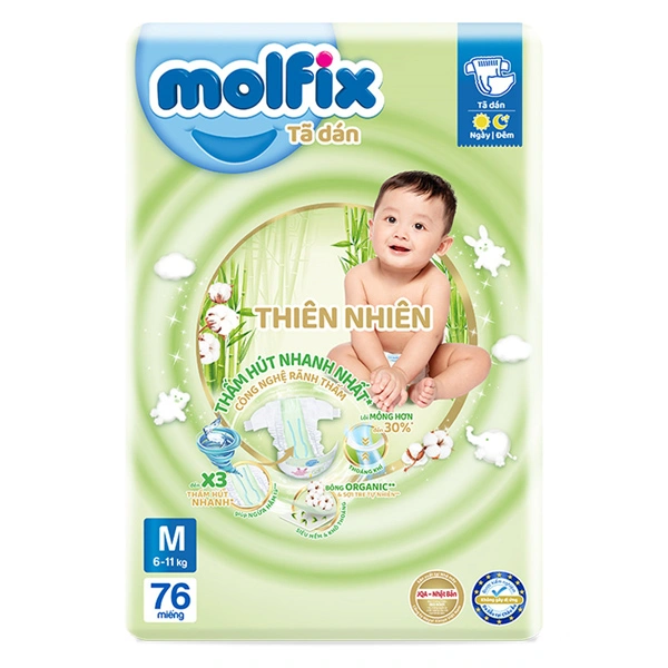 Tã dán Molfix thiên nhiên size M 76 miếng (6 - 11 kg) 1