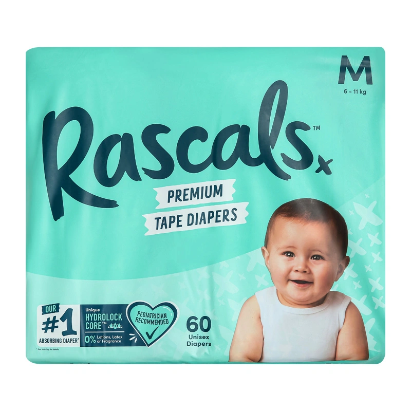 Tã dán Rascals size L 50 miếng (10 - 15 kg) - Giao bao bì ngẫu nhiên 30