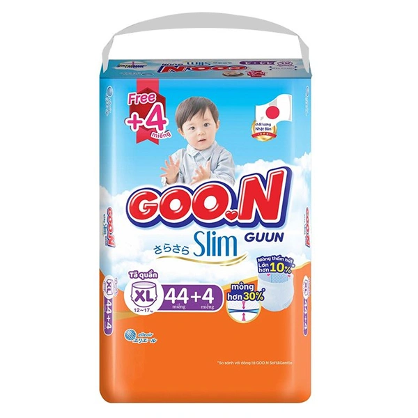 Tã quần GOO.N Slim size XL 44 + 4 miếng (12 - 17 kg) - Giao bao bì ngẫu nhiên 1